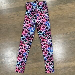 Pixielane Heart Print Kids Leggings